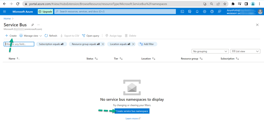 How To Create Azure Service Bus And Queue In Microsoft Azure Portal